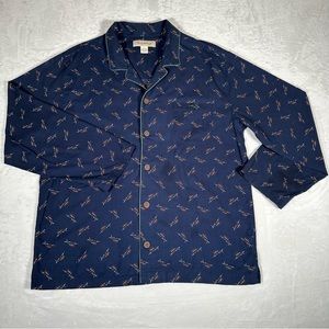 Tommy Bahama Men Button Down Shirt Size XL Long Sleeve 100% Cotton Embroidered